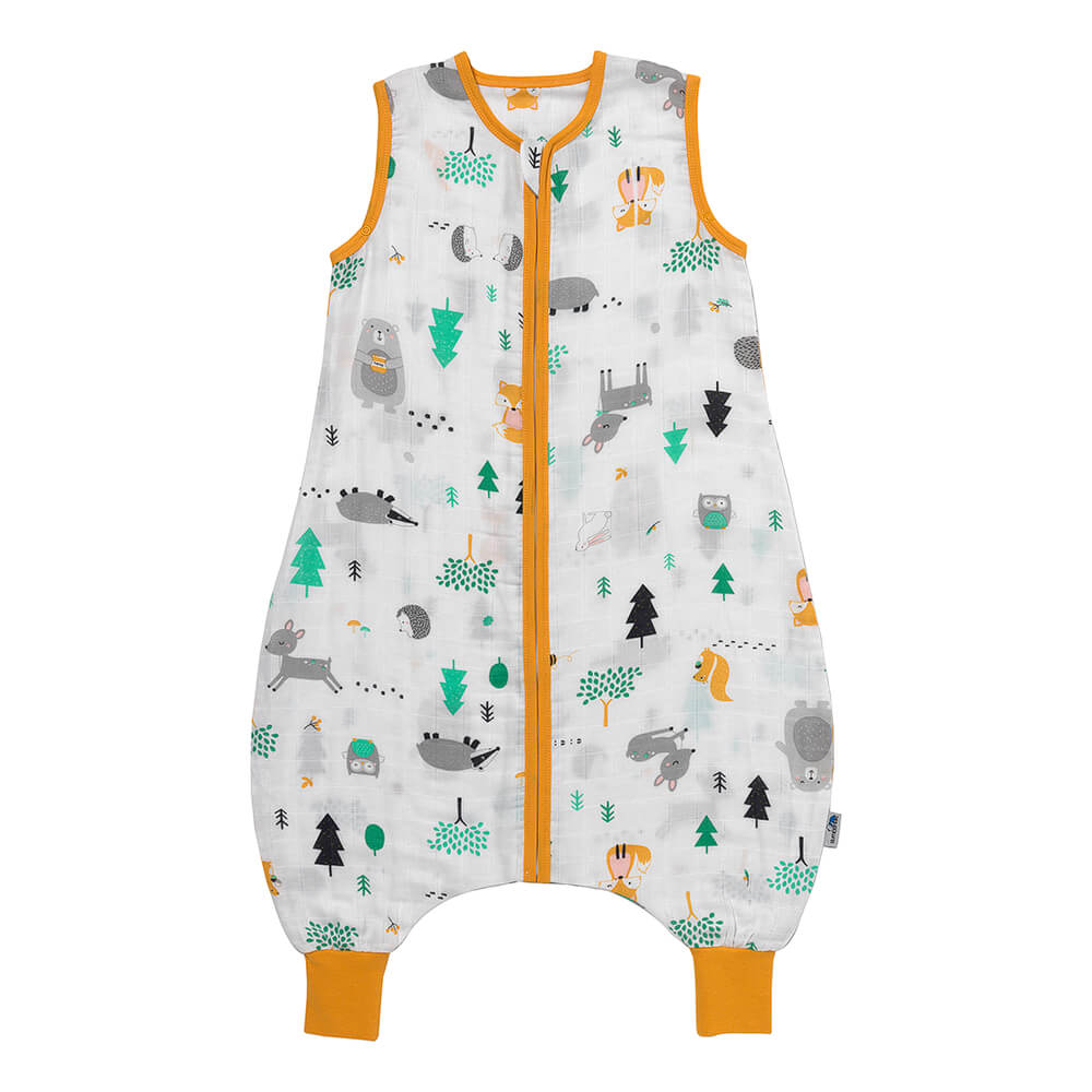Organic Muslin Sleeping Bag with Feet - 0.5 Tog