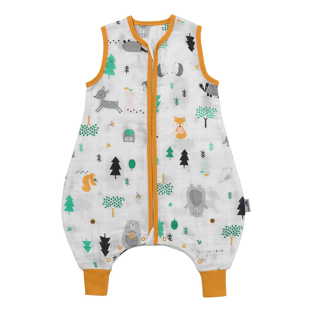 Organic Muslin Sleeping Bag with Feet - 0.5 Tog