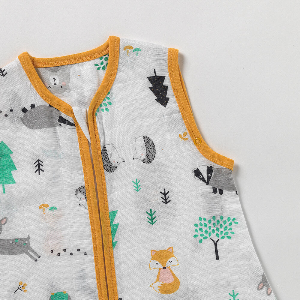 Organic Muslin Sleeping Bag with Feet - 0.5 Tog