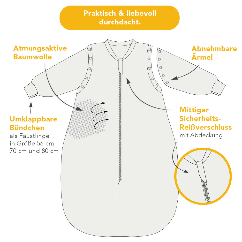 Sleeping Bag with Detachable Sleeves - 2.5 TOG