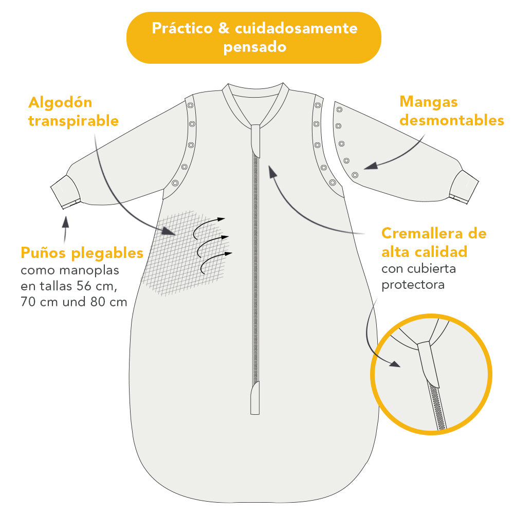 Sleeping Bag with Detachable Sleeves - 2.5 TOG