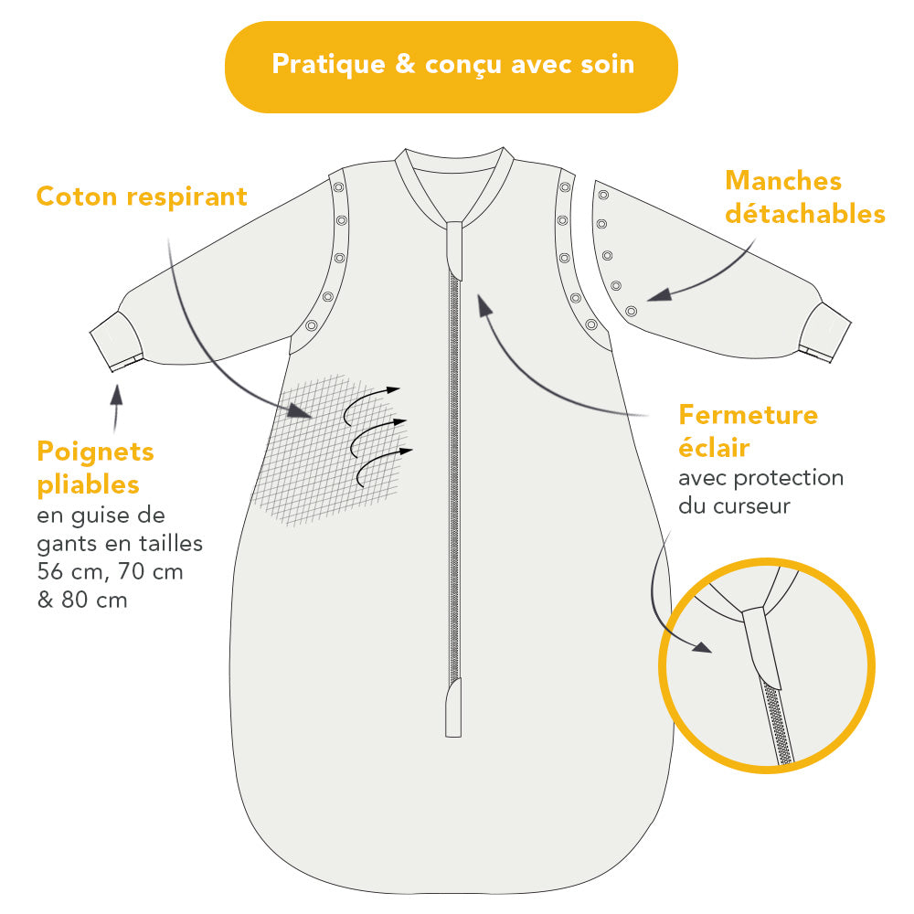 Sleeping Bag with Detachable Sleeves - 2.5 TOG