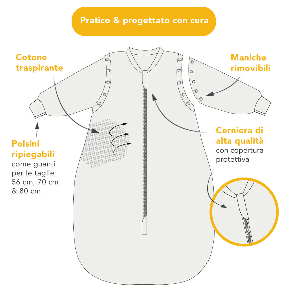 Sleeping Bag with Detachable Sleeves - 2.5 TOG