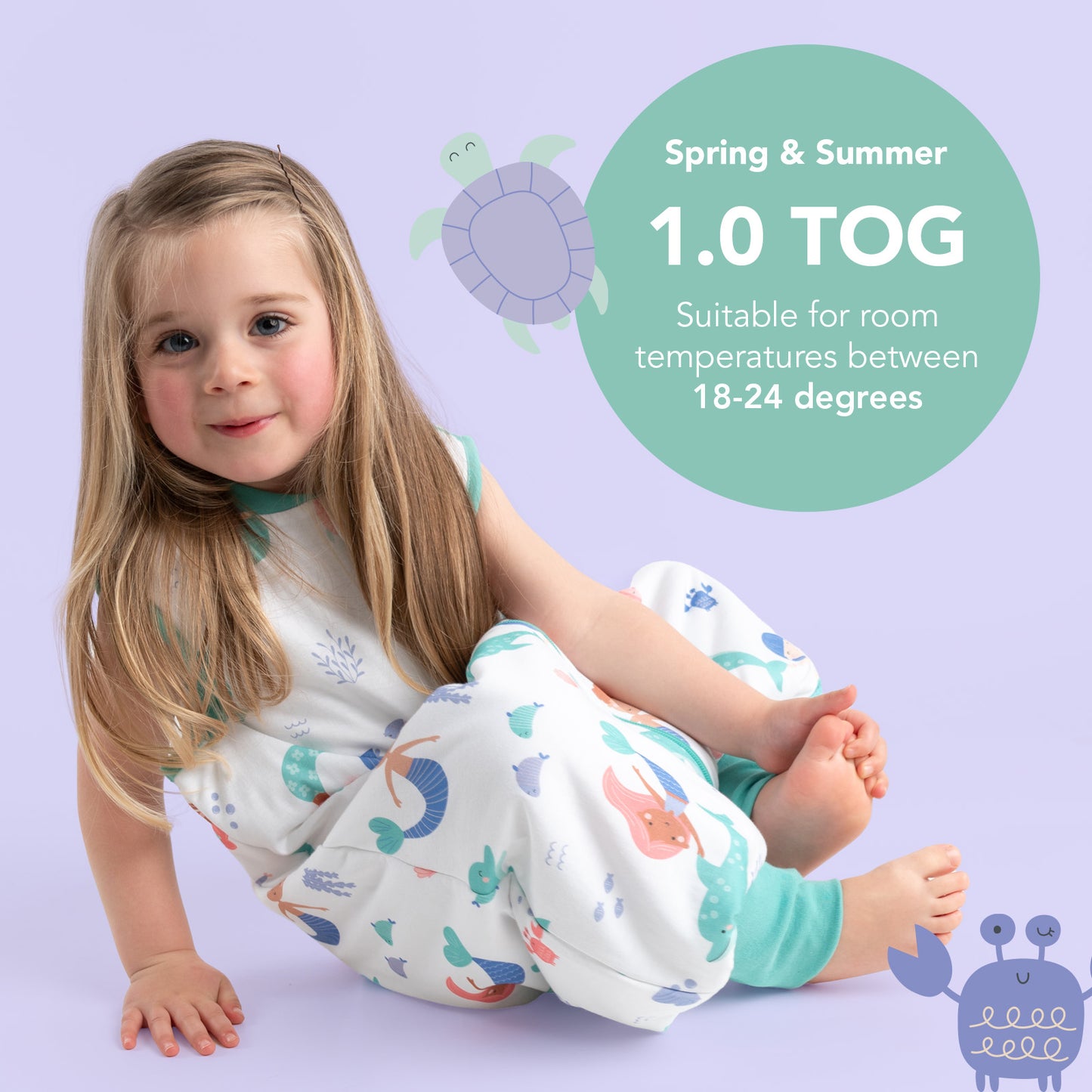 Sleeping Bag with Feet & Foldable Feet Covers - 1.0 TOG