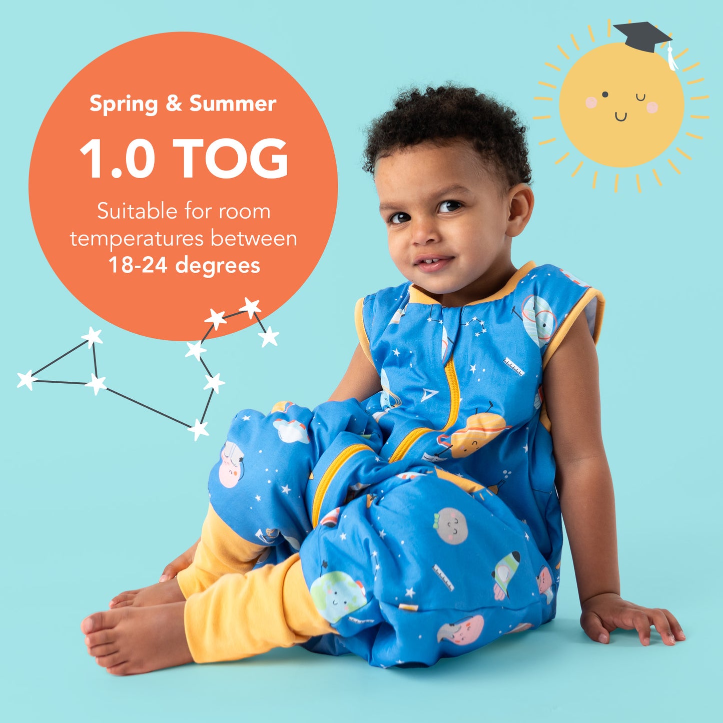 Sleeping Bag with Feet & Foldable Feet Covers - 1.0 TOG