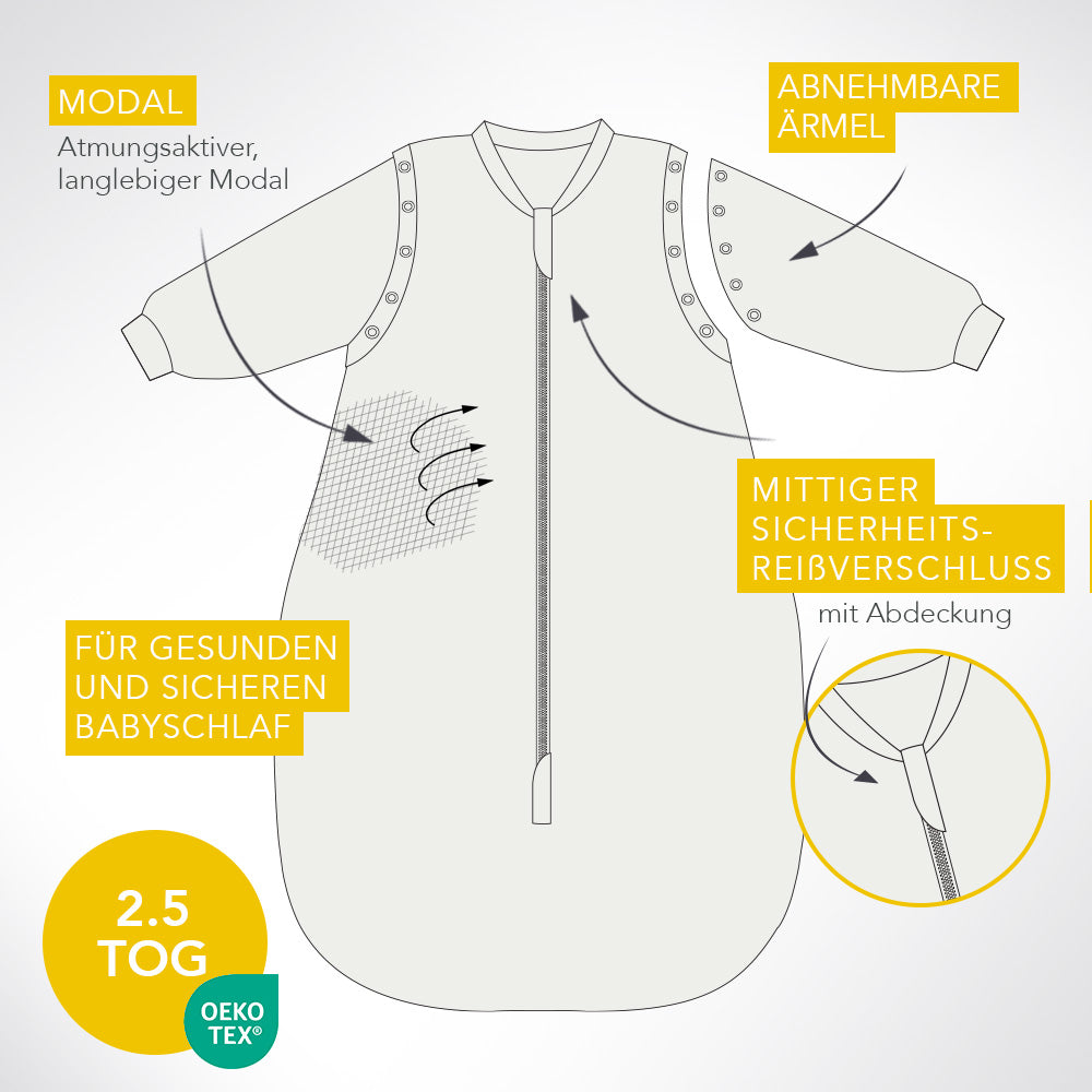 Sleeping Bag with Detachable Sleeves - 2.5 TOG