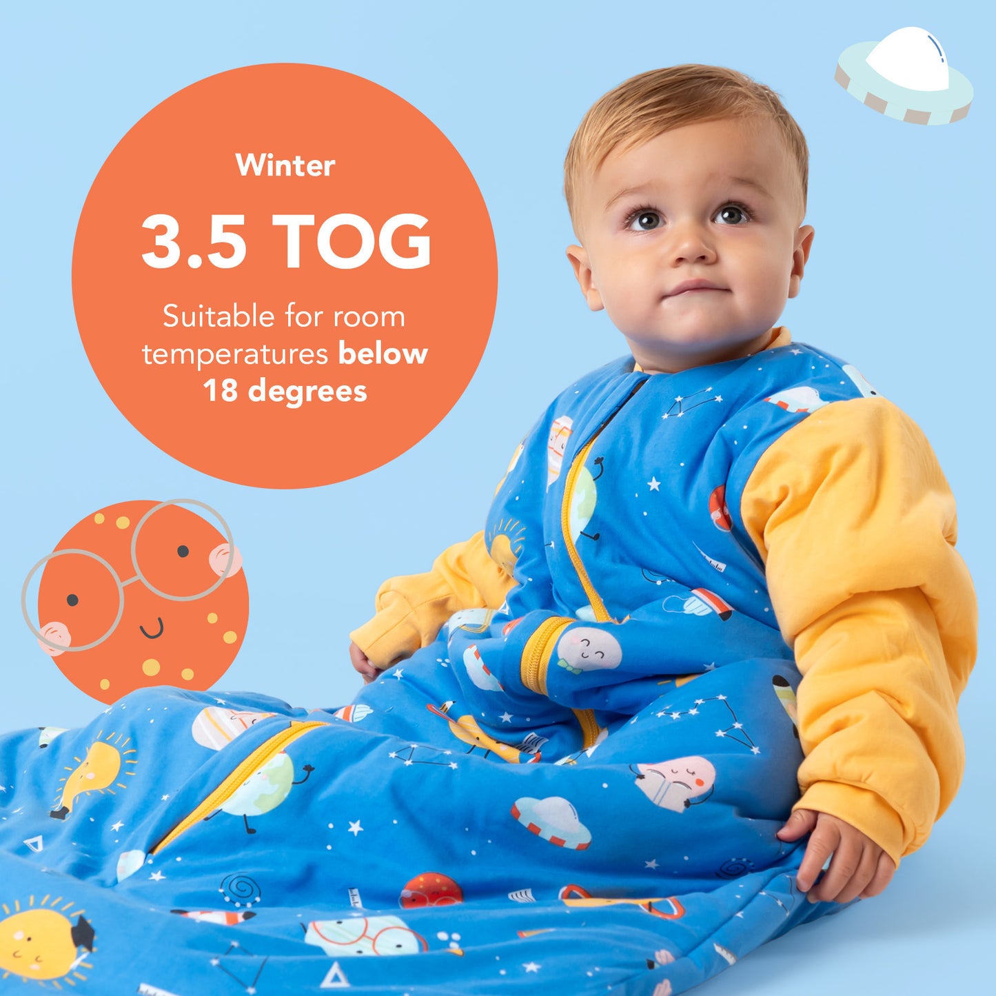 Long Sleeve Baby Sleeping Bag - 3.5 TOG