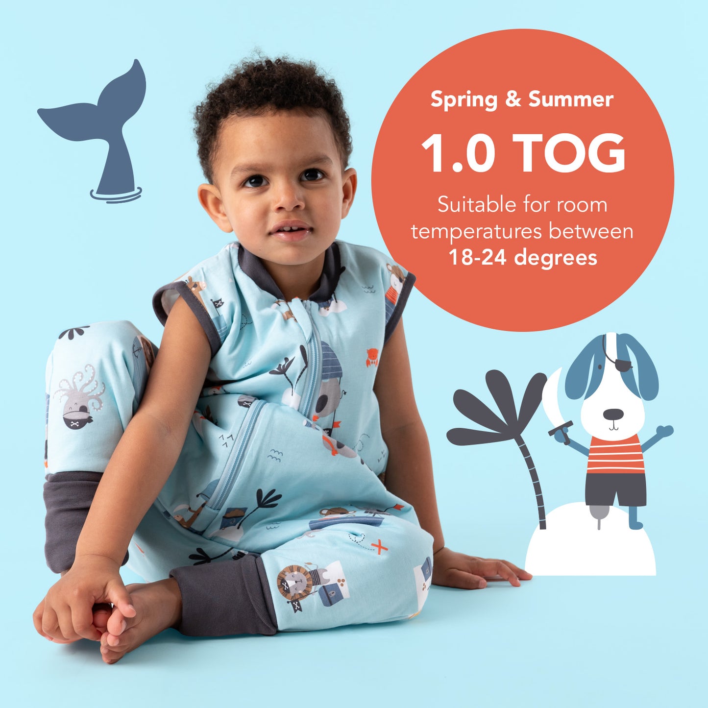 Sleeping Bag with Feet & Foldable Feet Covers - 1.0 TOG