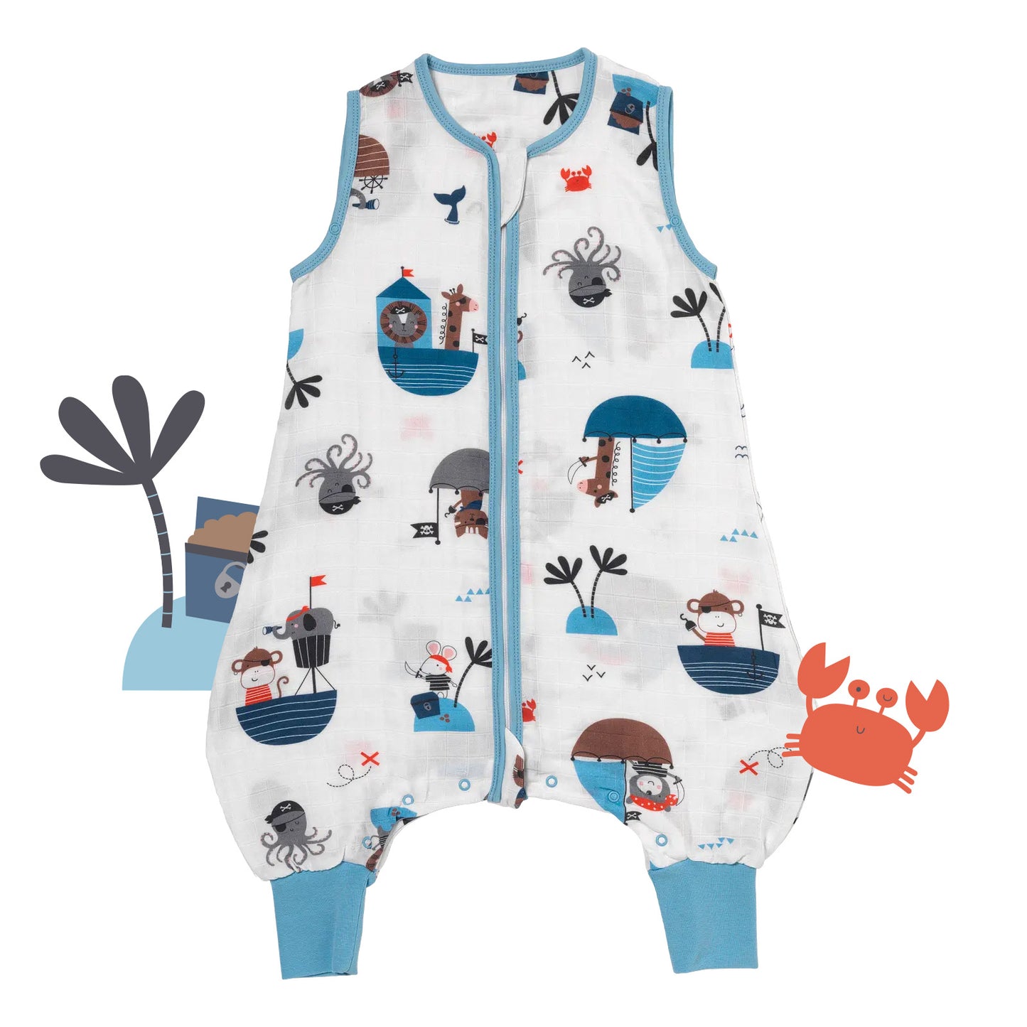 Muslin Sleeping Bag with Feet - 0.5 TOG