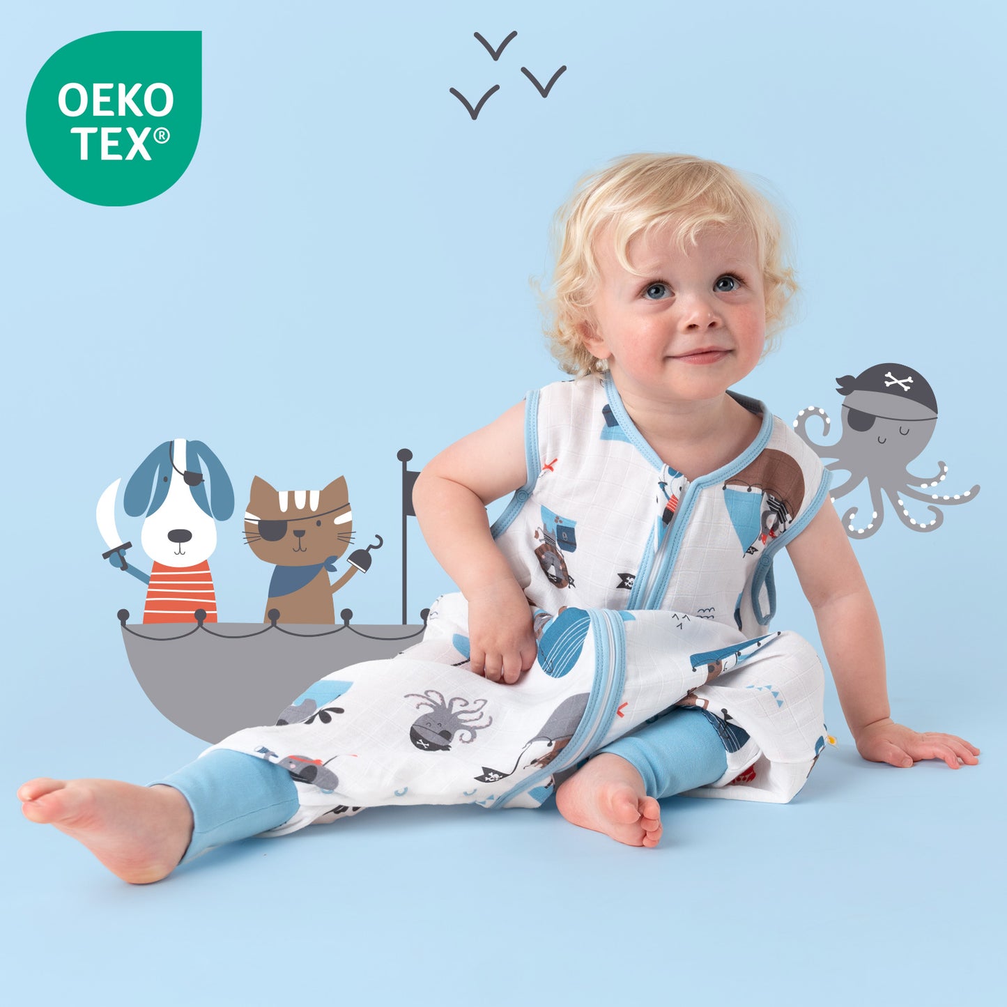 Muslin Sleeping Bag with Feet - 0.5 TOG