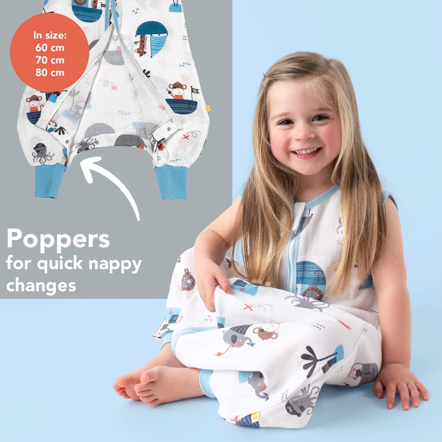 Muslin Sleeping Bag with Feet - 0.5 TOG