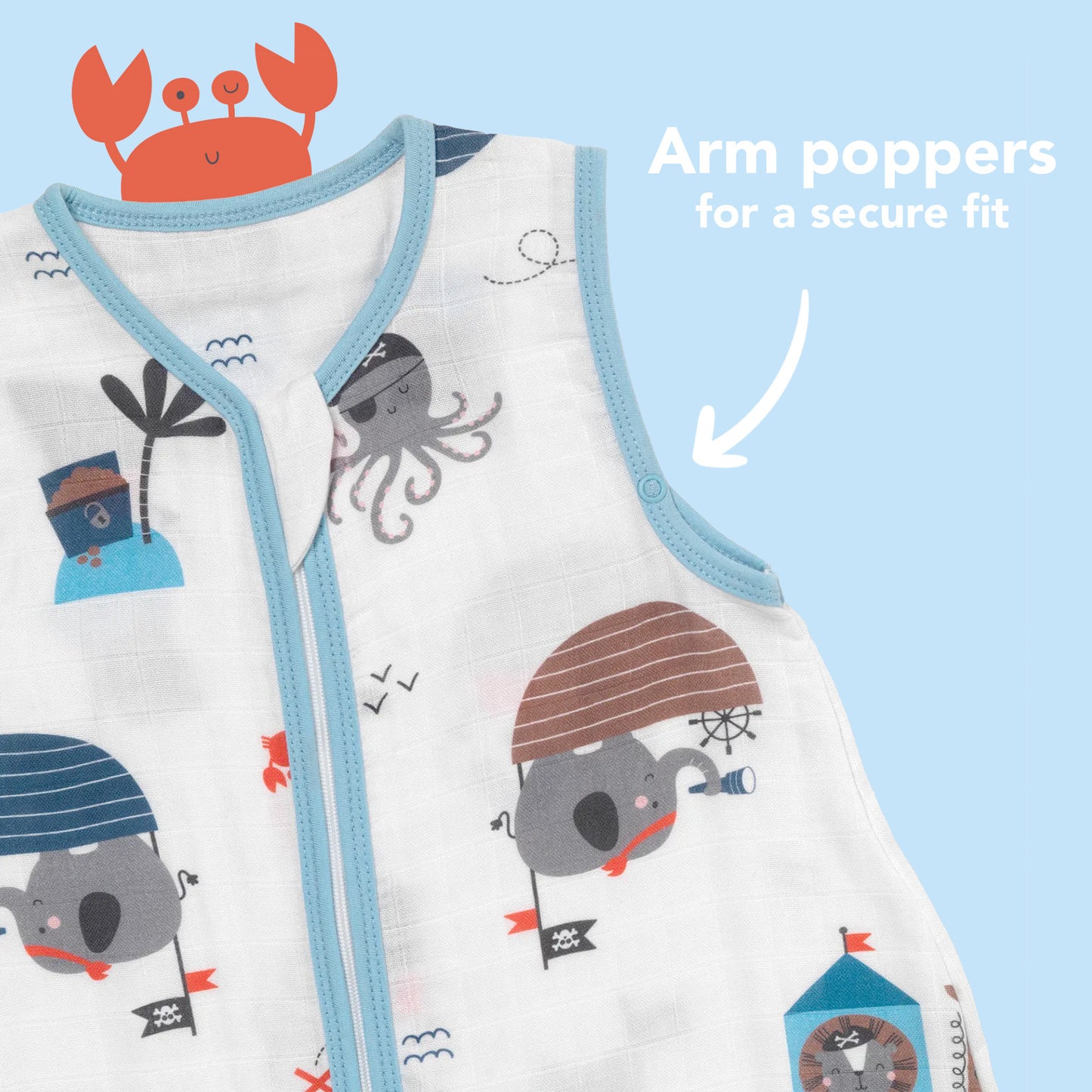 Muslin Sleeping Bag with Feet - 0.5 TOG