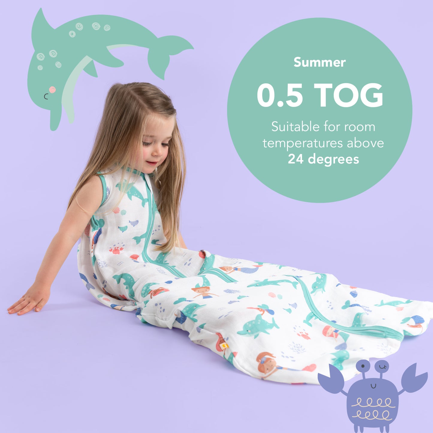 Muslin Baby Sleeping Bag - 0.5 TOG