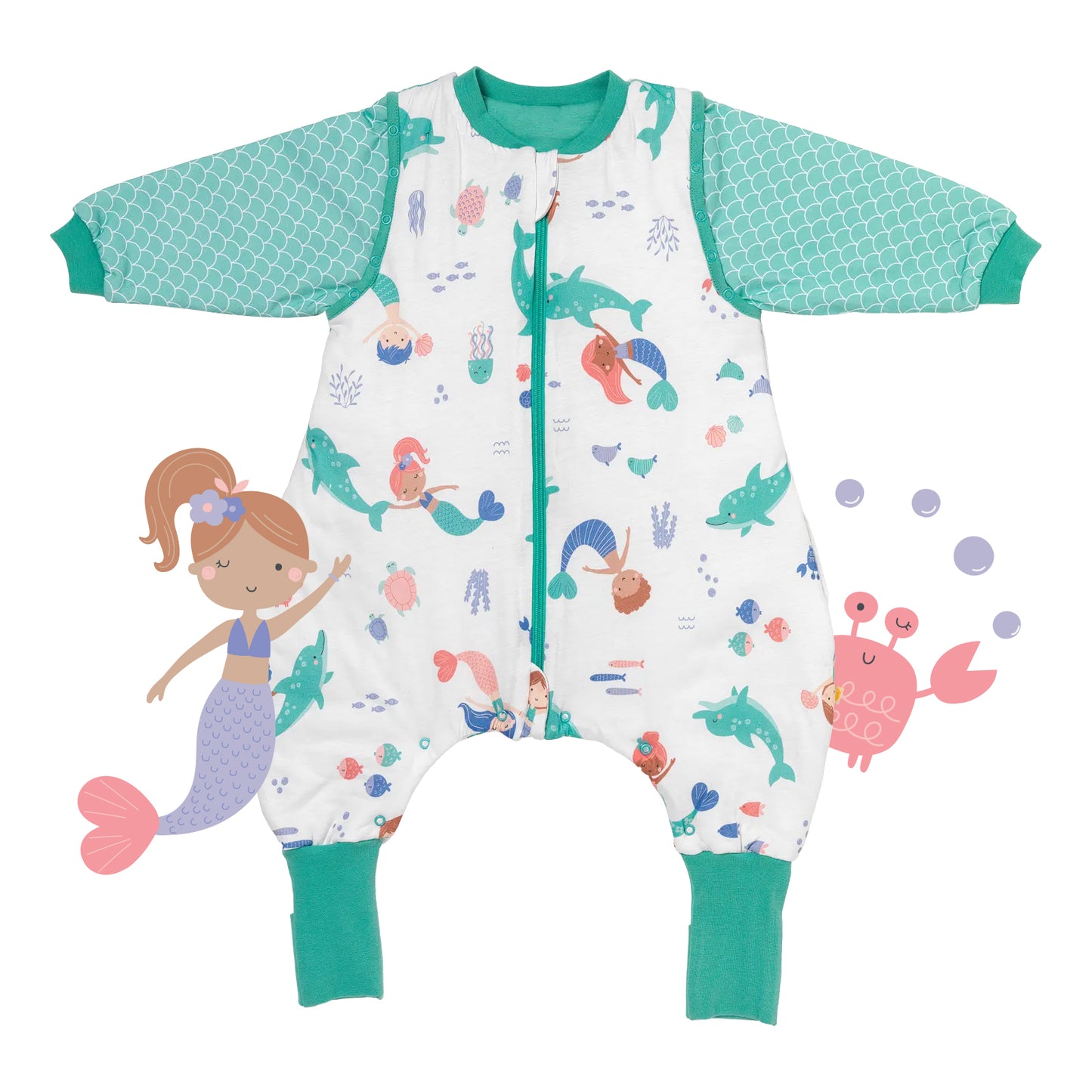 Sleeping Bag with Feet & Foldable Feet Covers - 2.5 TOG