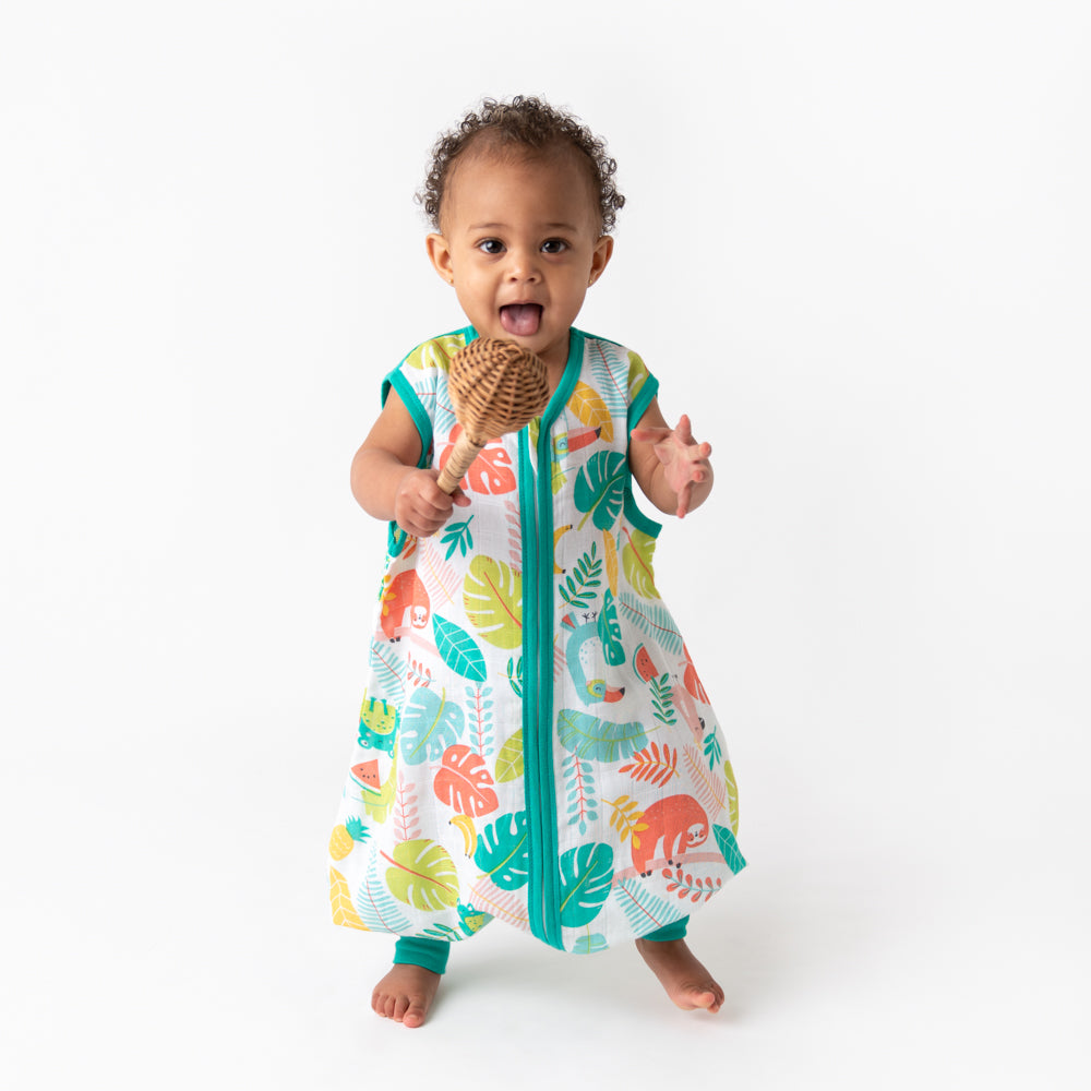 Organic Muslin Sleeping Bag with Feet - 0.5 Tog