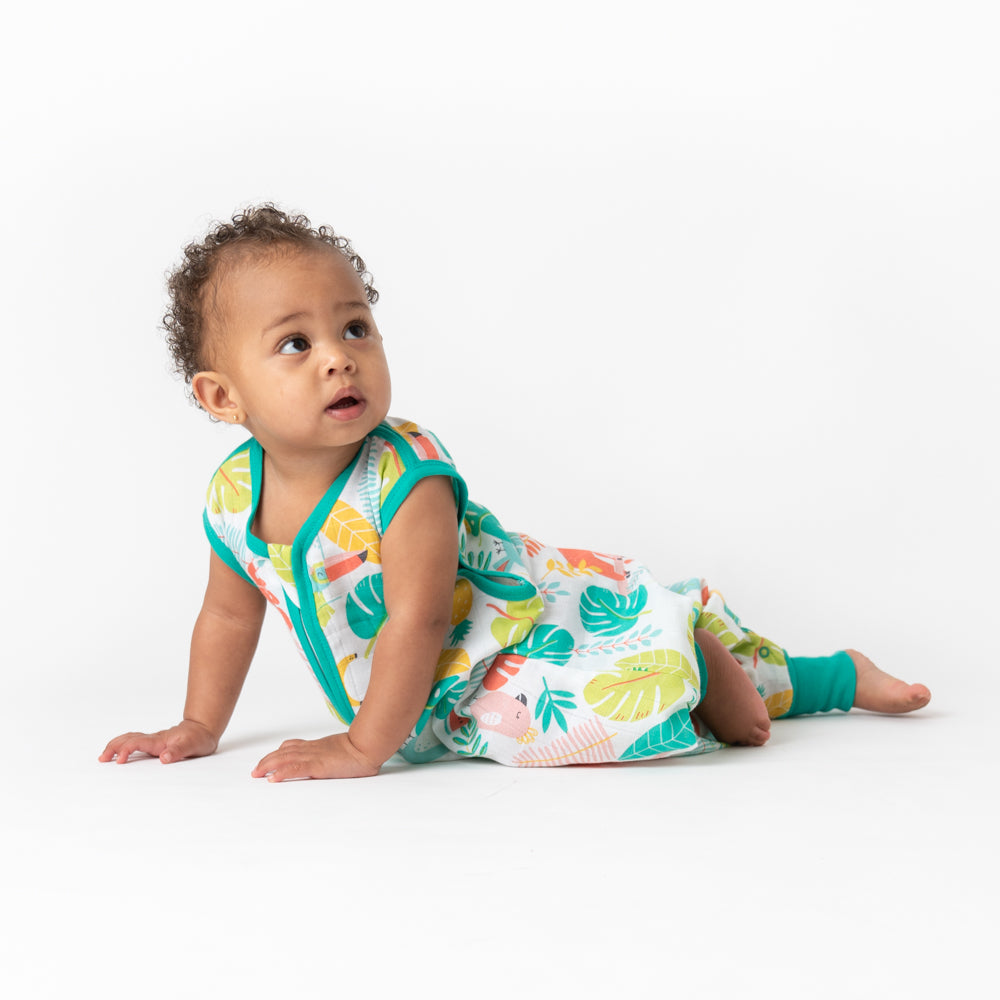 Organic Muslin Sleeping Bag with Feet - 0.5 Tog