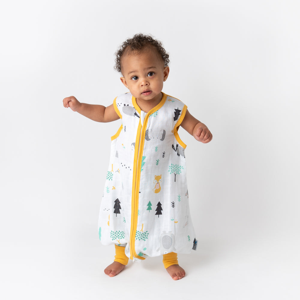 Organic Muslin Sleeping Bag with Feet - 0.5 Tog