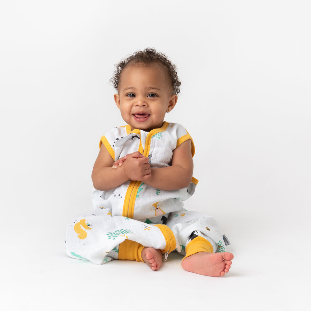 Organic Muslin Sleeping Bag with Feet - 0.5 Tog