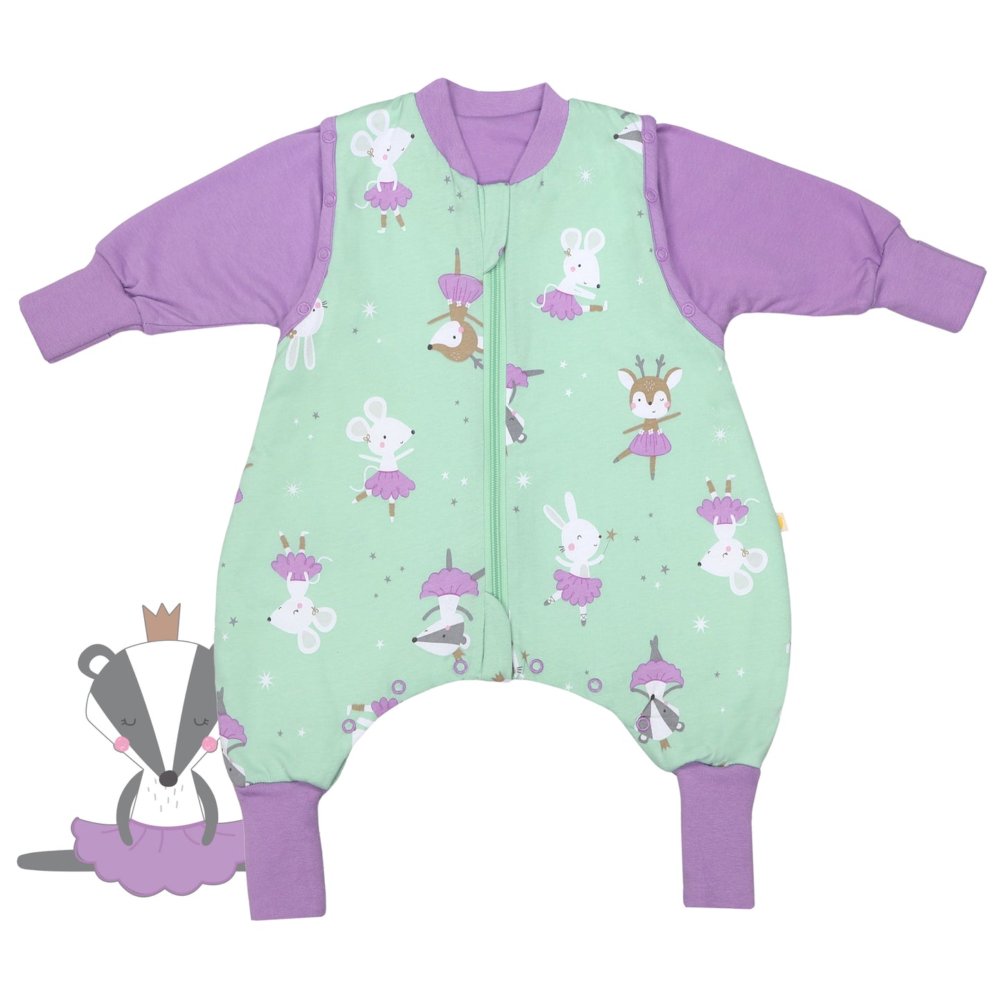 Sleeping Bag with Feet Foldable Feet Covers & Sleeves - 1.0 TOG_Ballerina_front_1182