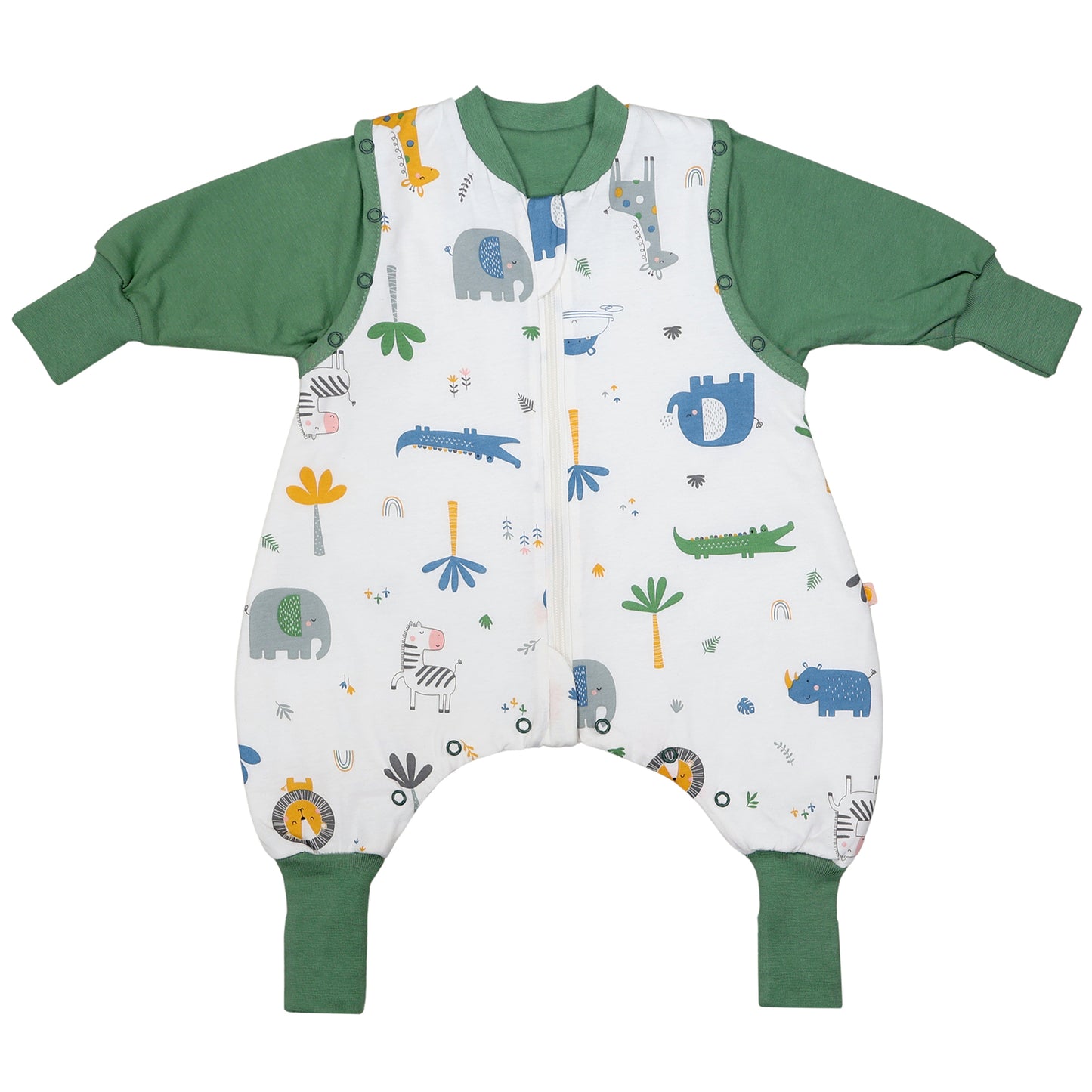 Sleeping Bag with Feet Foldable Feet Covers & Sleeves - 1.0 TOG_Jungle_front2_1182