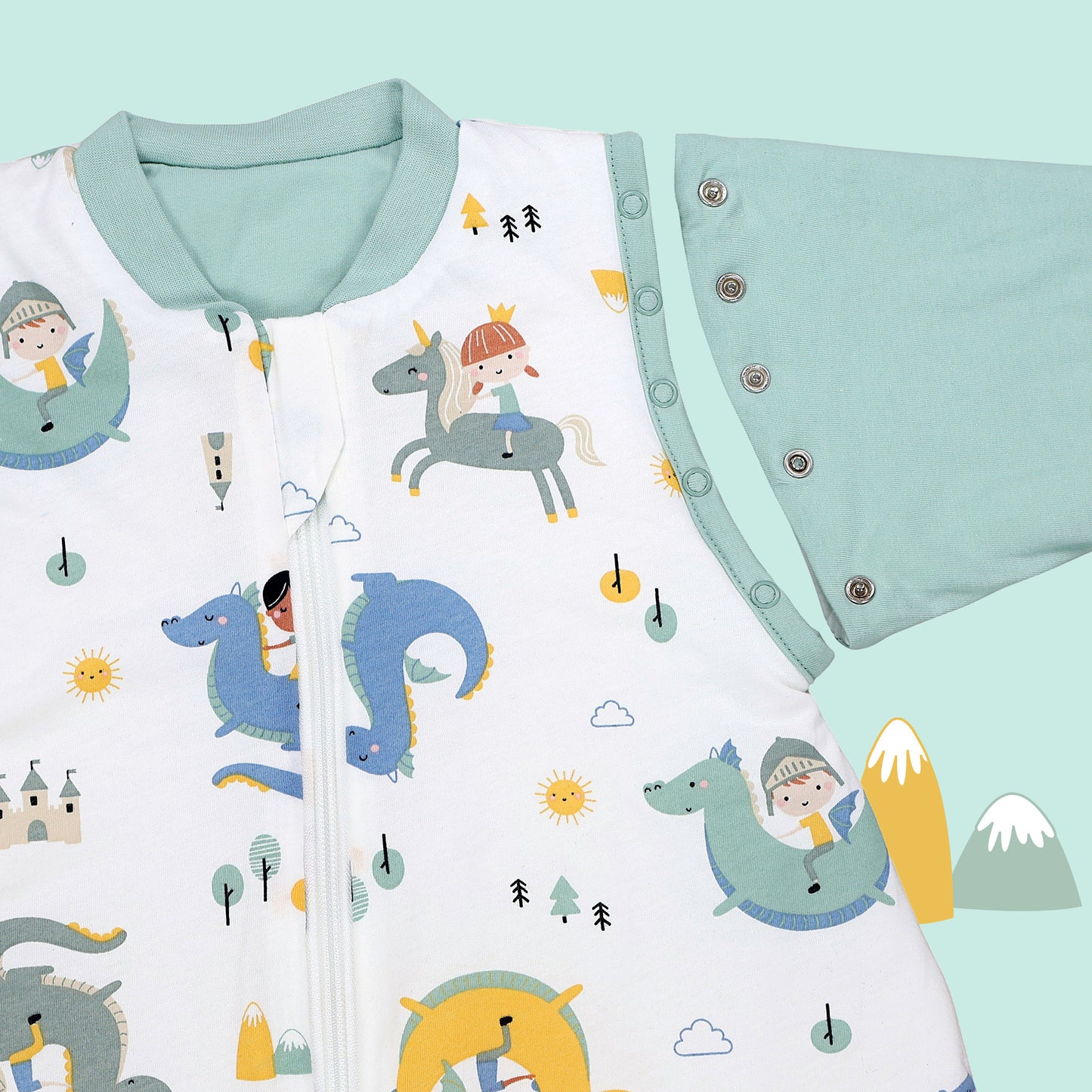 Sleeping Bag with Feet Foldable Feet Covers & Sleeves - 1.0 TOG_Fantasia_zona del braccio_1182