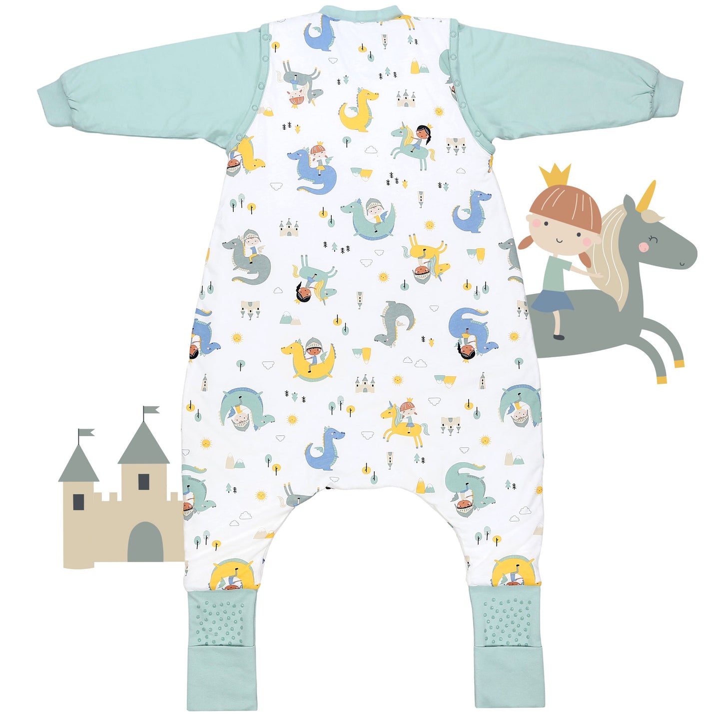 Sleeping Bag with Feet Foldable Feet Covers & Sleeves - 1.0 TOG_Fantasia_retro_1182