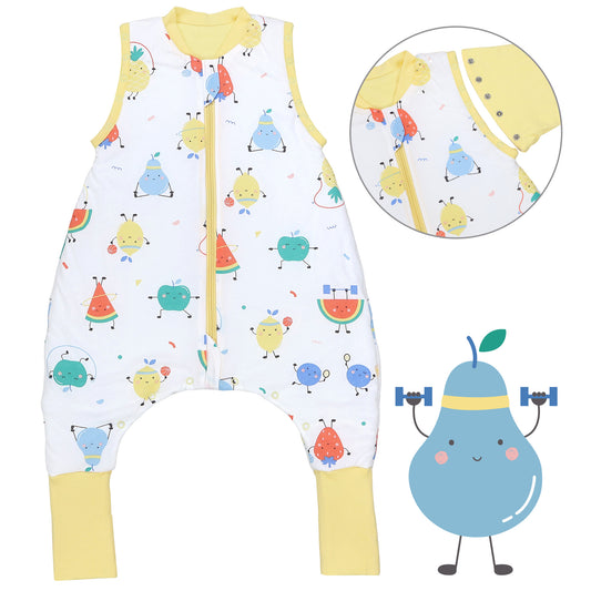 Sleeping Bag with Feet Foldable Feet Covers & Sleeves - 1.0 TOG_Sporty Fruit_Front with armhole_1182