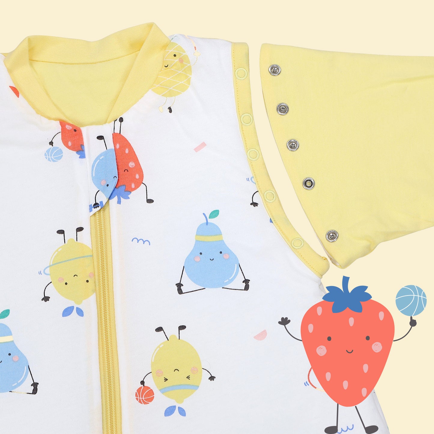 Sleeping Bag with Feet Foldable Feet Covers & Sleeves - 1.0 TOG_Frutas en Forma_zona del braccio_1182