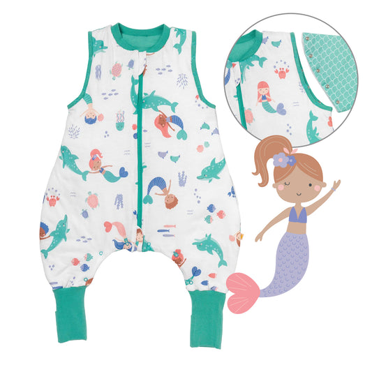 Sleeping Bag with Feet Foldable Feet Covers & Sleeves - 1.0 TOG_Mermaid_Front with armhole_1182