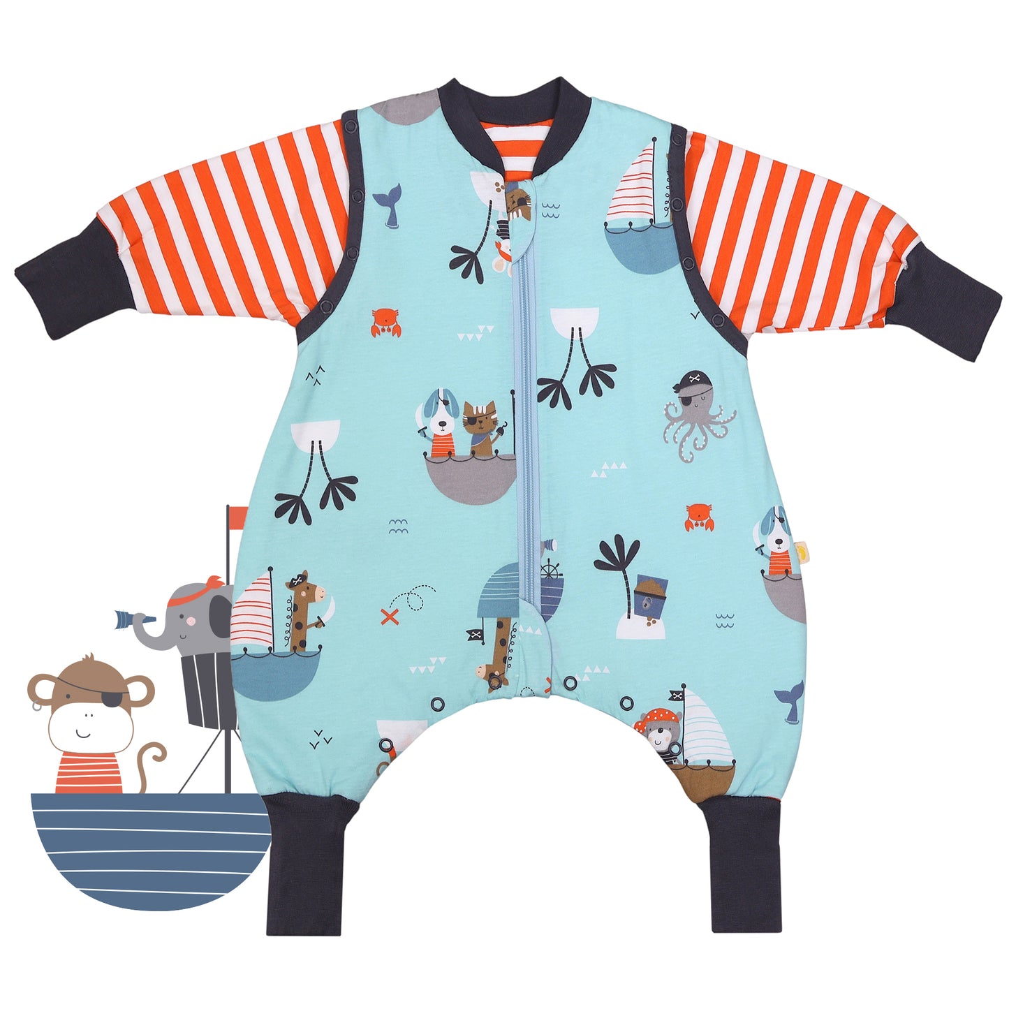 Sleeping Bag with Feet Foldable Feet Covers & Sleeves - 1.0 TOG_Pirate_front_1182