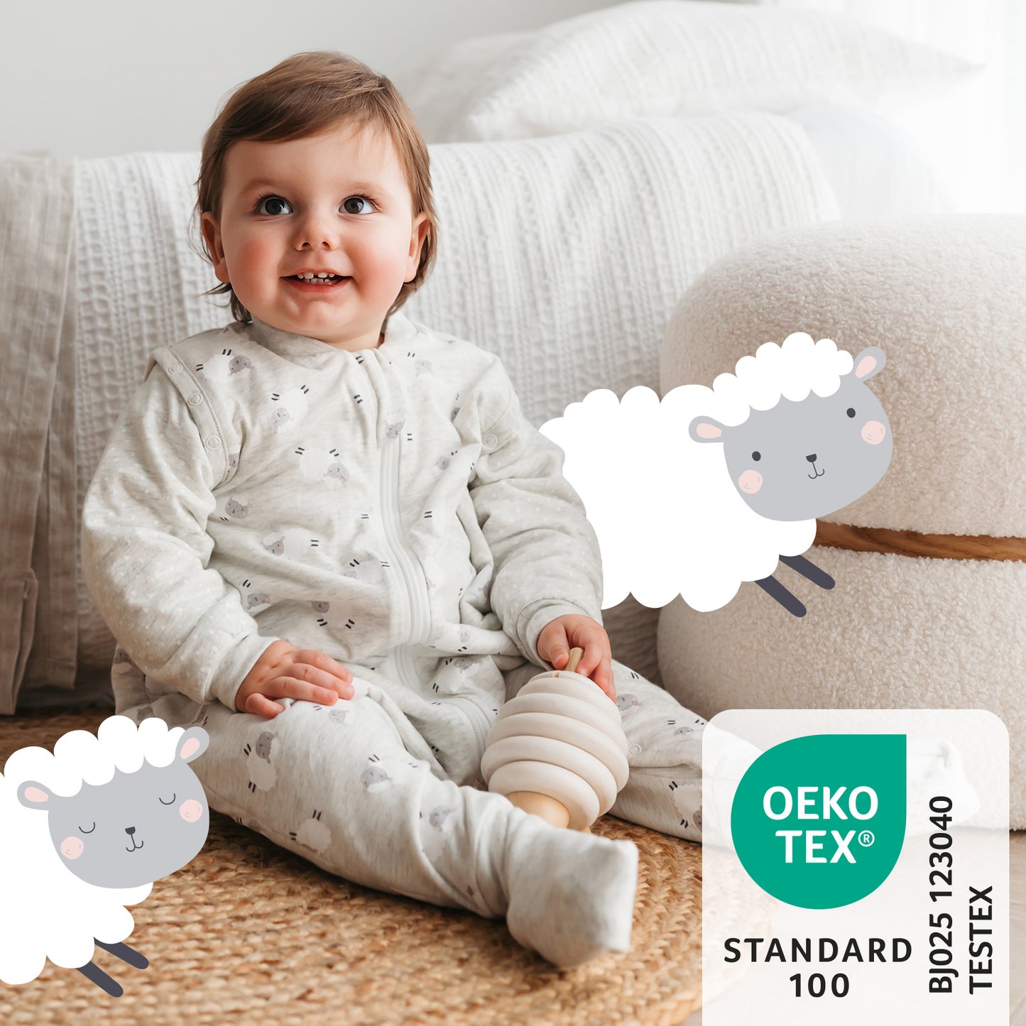 Sleeping Bag with Feet Foldable Feet Covers & Sleeves - 1.0 TOG_OEKOTEX_1182