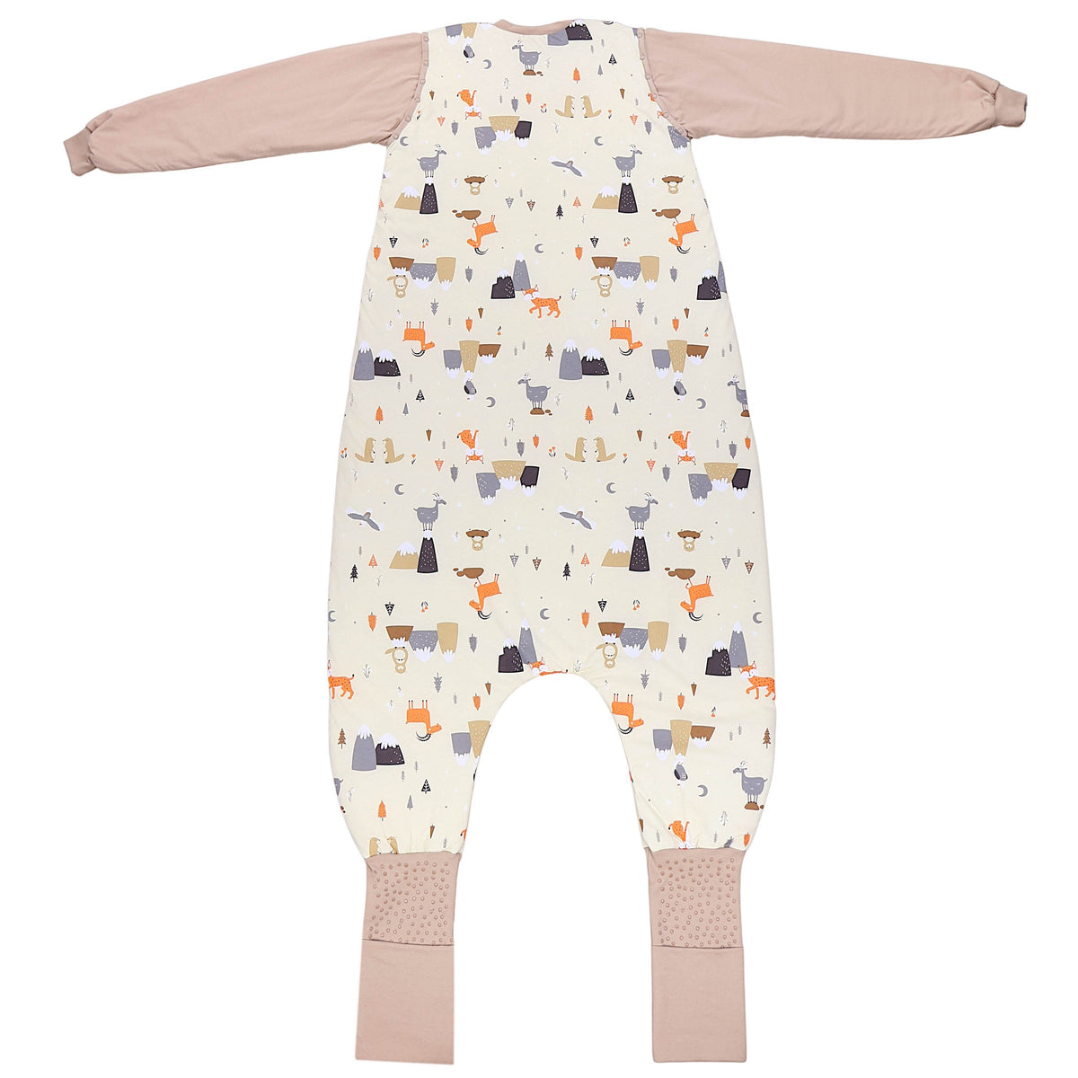 Adult Sleeping Bag with Feet & Detachable Sleeves - 3.5 TOG_Mountain Animals_back_1189