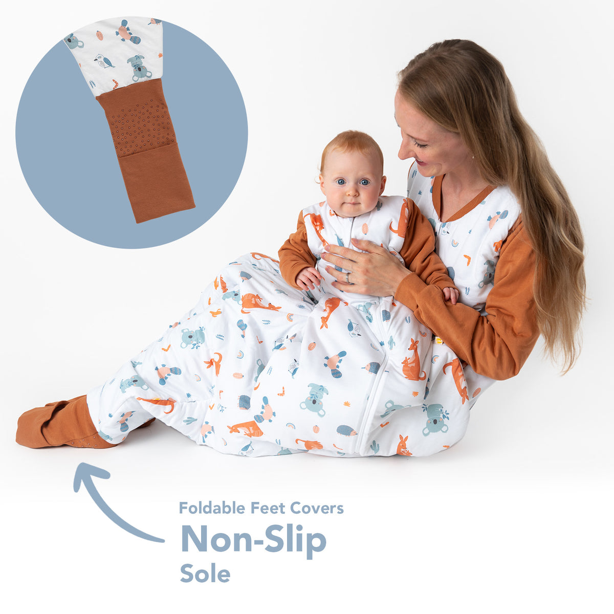 Adult Sleeping Bag with Feet & Detachable Sleeves - 3.5 TOG_Kangaroo_foot area_1189