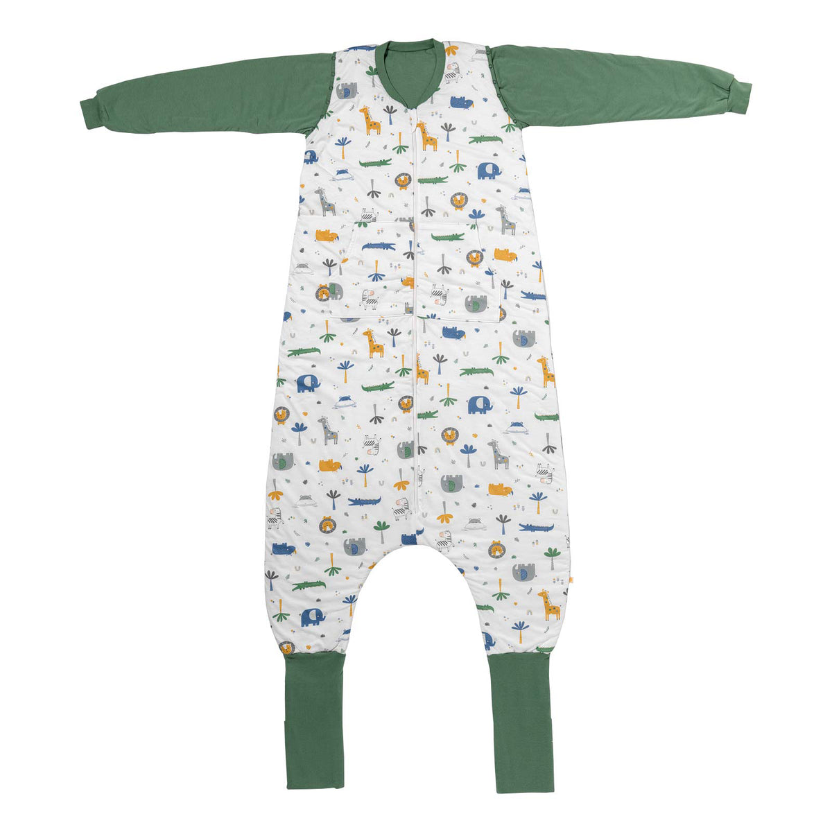 Adult Sleeping Bag with Feet & Detachable Sleeves - 3.5 TOG_Jungle_front_1189