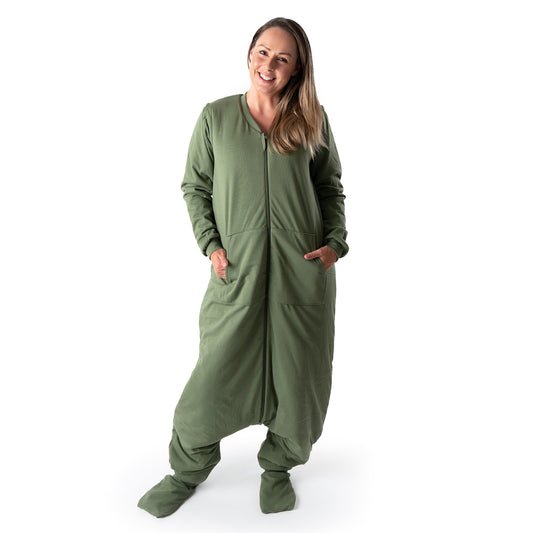 Adult Sleeping Bag with Feet & Detachable Sleeves - 3.5 TOG_Olive_sample image_1189