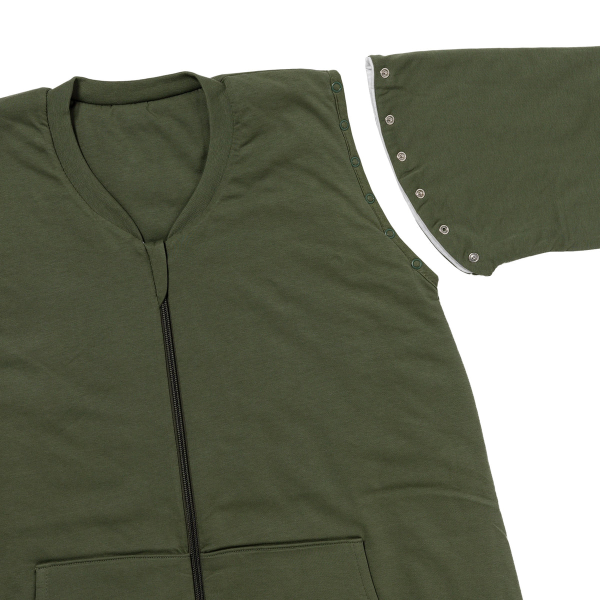 Adult Sleeping Bag with Feet & Detachable Sleeves - 3.5 TOG_Olive_sleeve area_1189