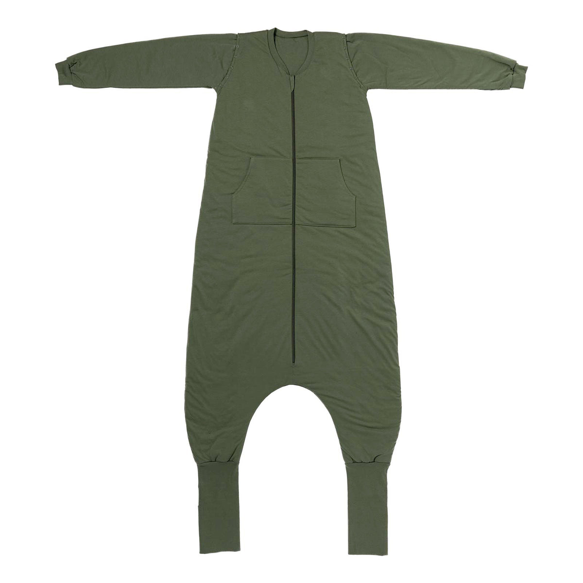 Adult Sleeping Bag with Feet & Detachable Sleeves - 3.5 TOG_Olive_front_1189