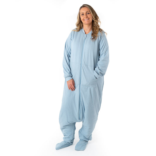Adult Sleeping Bag with Feet & Detachable Sleeves - 1.0 TOG_Powder Blue_sample image_1190