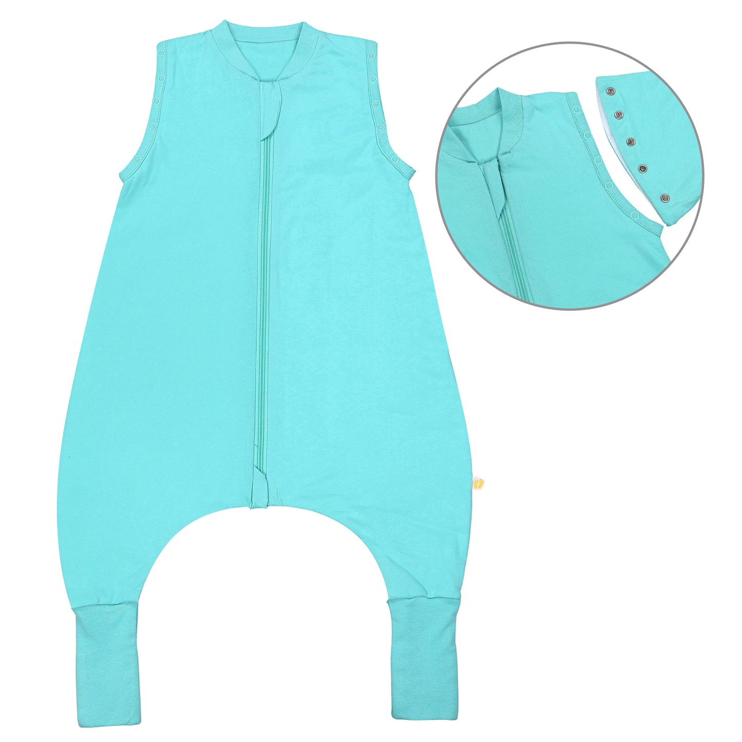 Sleeping Bag with Feet Foldable Feet Covers & Sleeves - 1.0 TOG_Aqua_front_1200