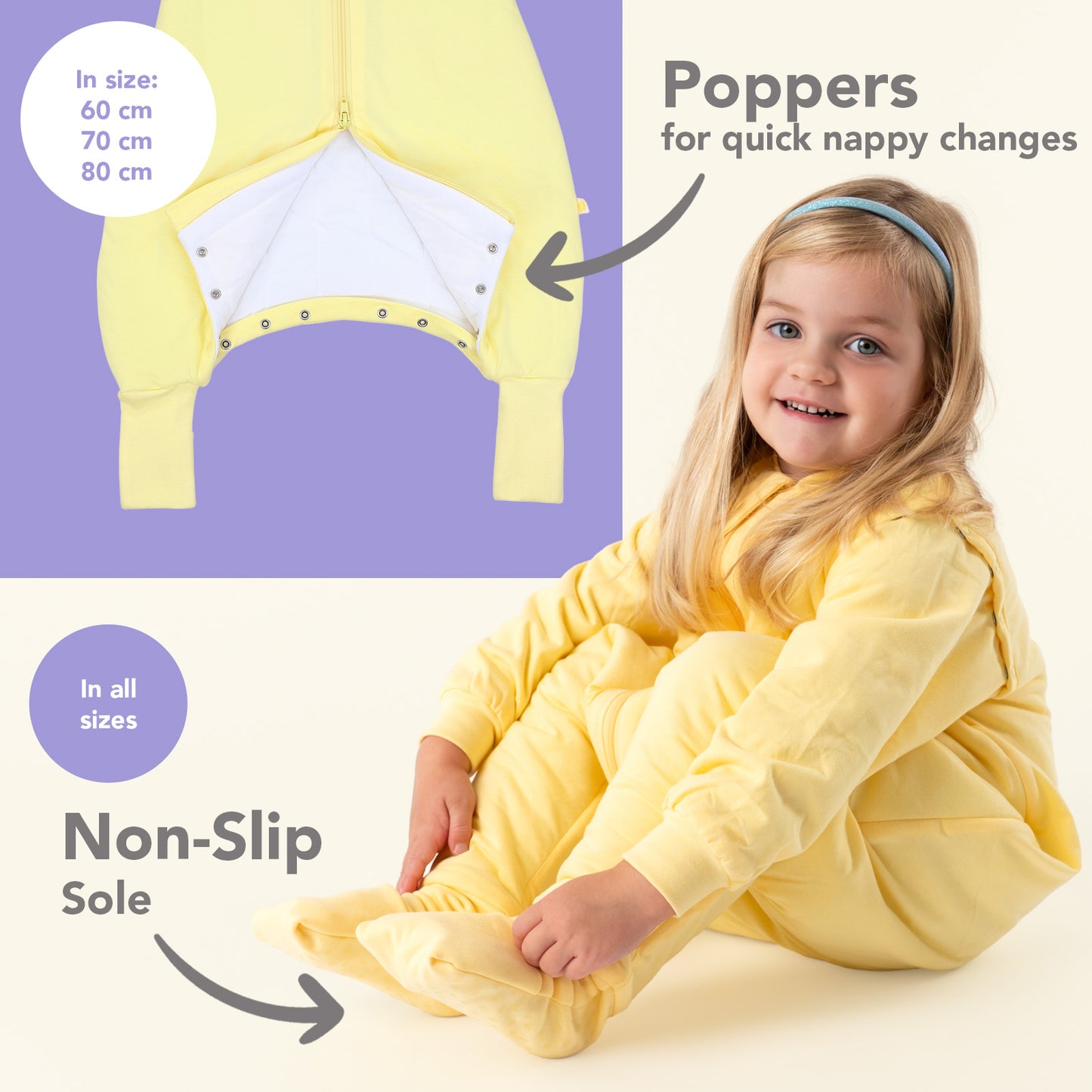 Sleeping Bag with Feet, Foldable Feet Covers & Sleeves - 1.0 TOG