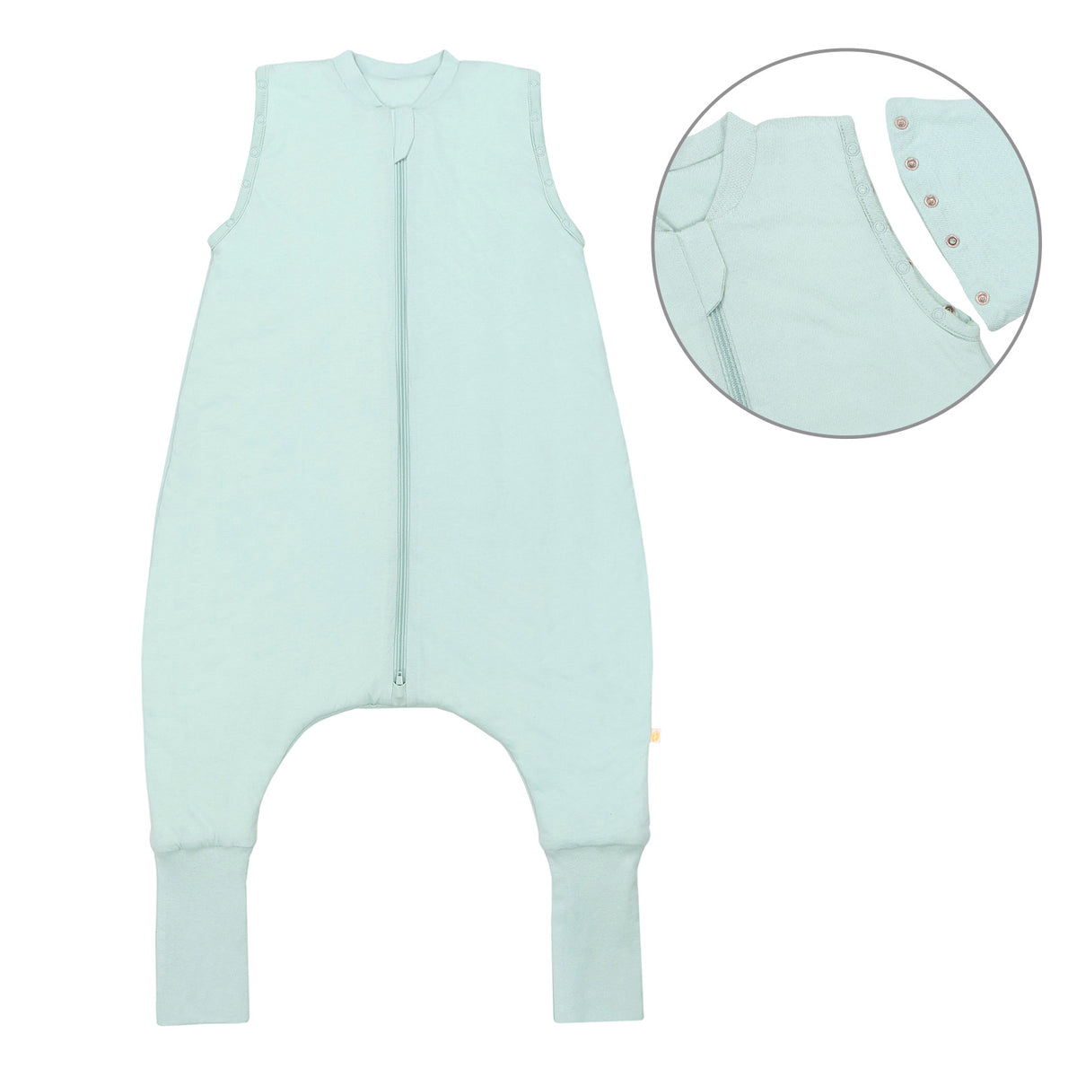 Sleeping Bag with Feet Foldable Feet Covers & Sleeves - 1.0 TOG_Sage_Front with armhole_1200