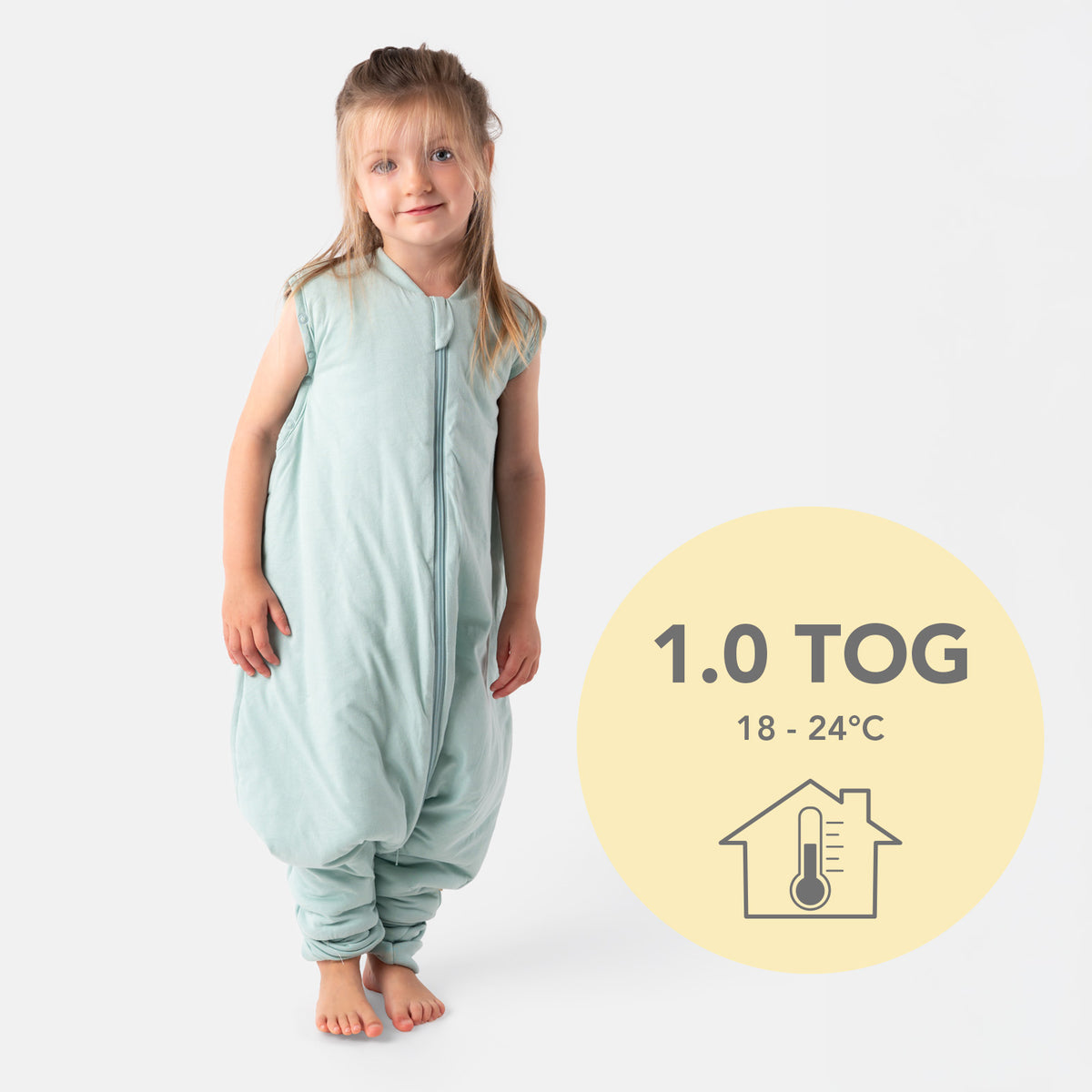 Sleeping Bag with Feet Foldable Feet Covers & Sleeves - 1.0 TOG_Sage_TOG_1200