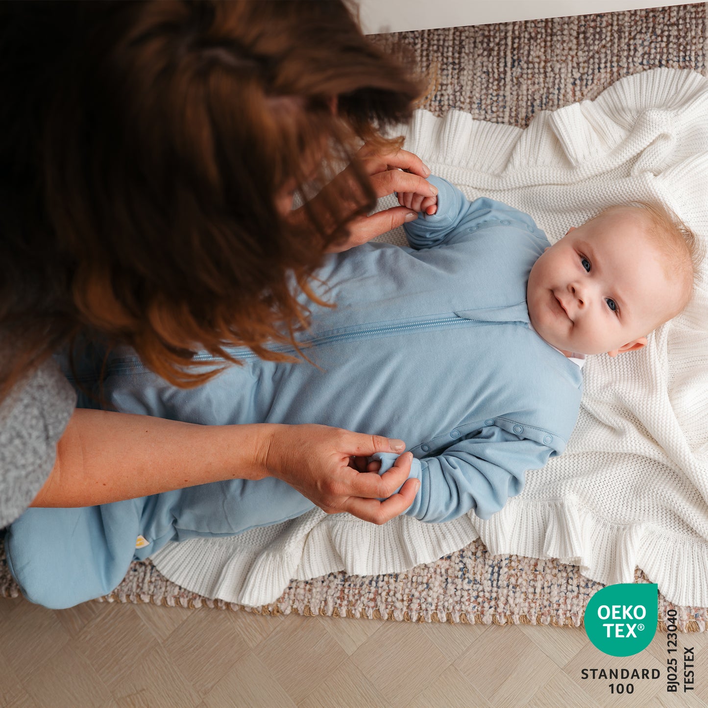 Baby Sleeping Bag - 1.0 TOG_Powder Blue_OEKOTEX_1201