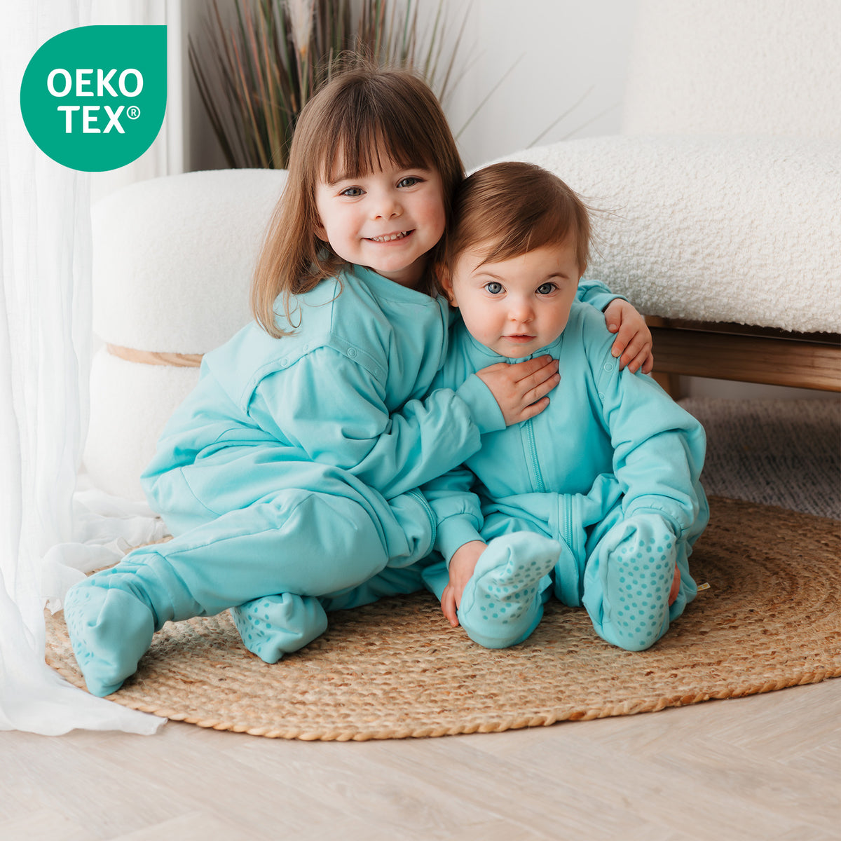 Sleeping Bag with Feet & Foldable Feet Covers - 2.5 TOG_Aqua_OEKOTEX_1202