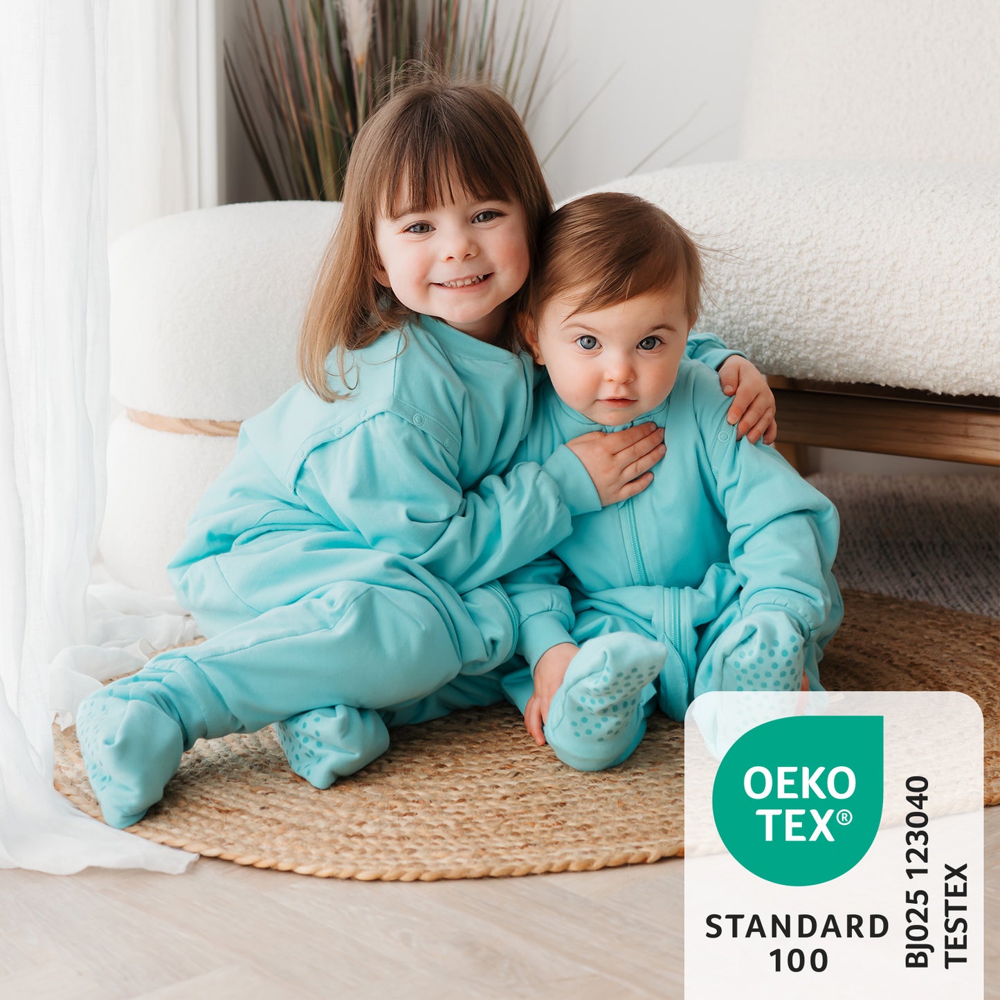 Sleeping Bag with Feet & Foldable Feet Covers - 2.5 TOG_Aqua_OEKOTEX_1202