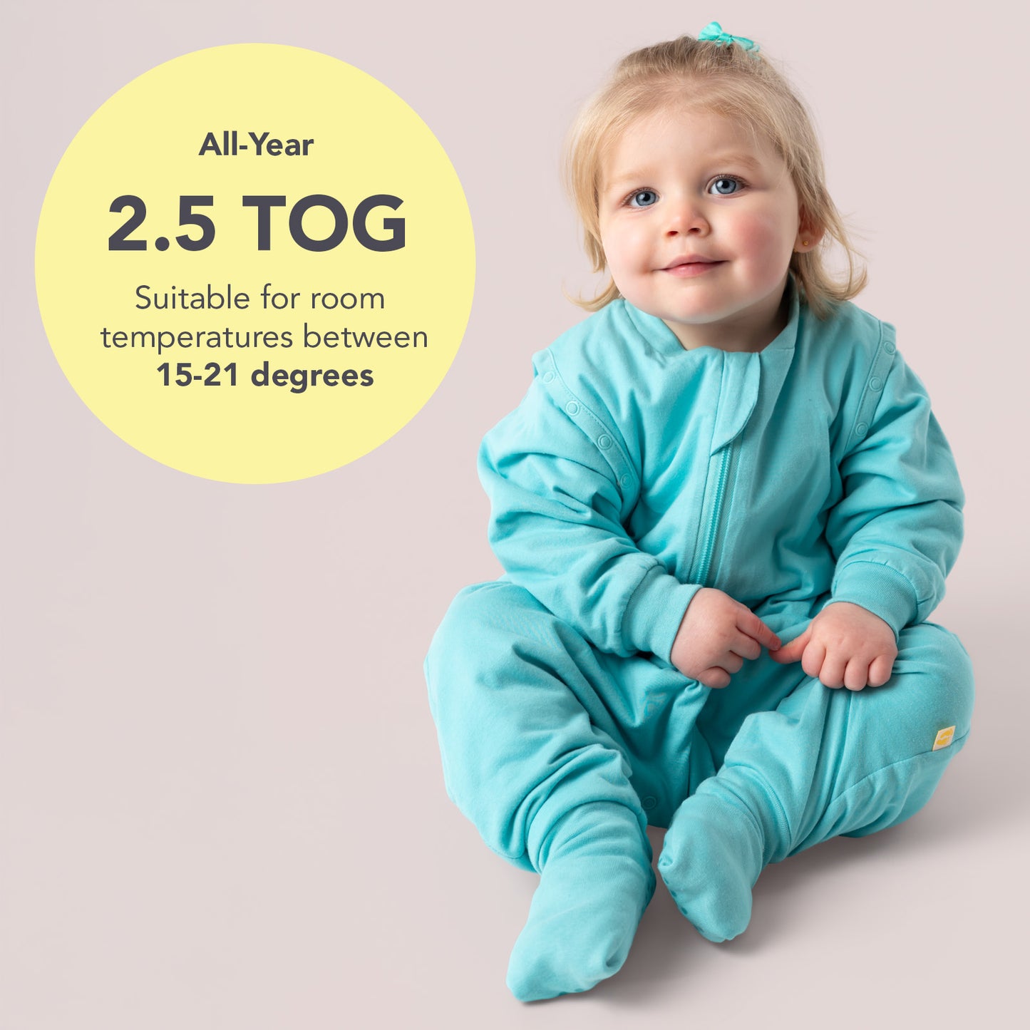 Sleeping Bag with Feet & Foldable Feet Covers - 2.5 TOG_Aqua_TOG_1202