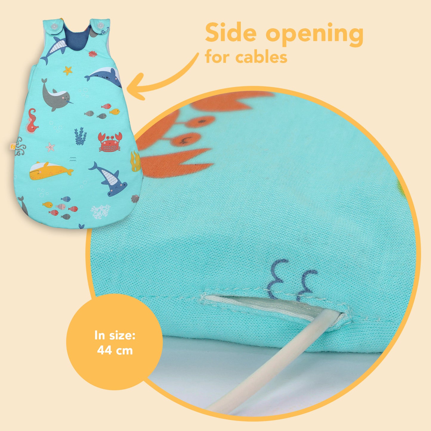 Baby Sleeping Bag - 2.5 TOG_Under the Sea_detail3_1205