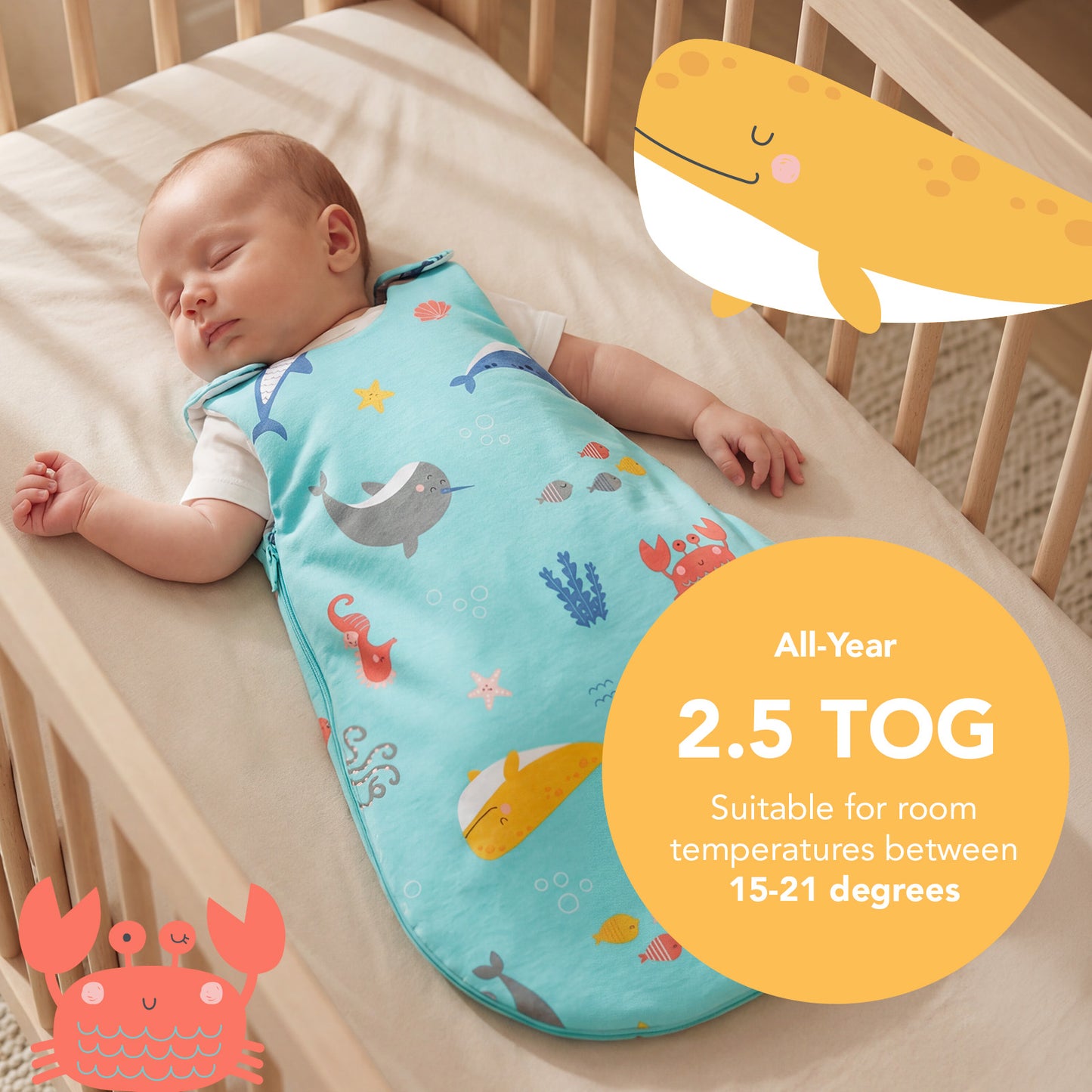 Baby Sleeping Bag - 2.5 TOG_Under the Sea_TOG_1205