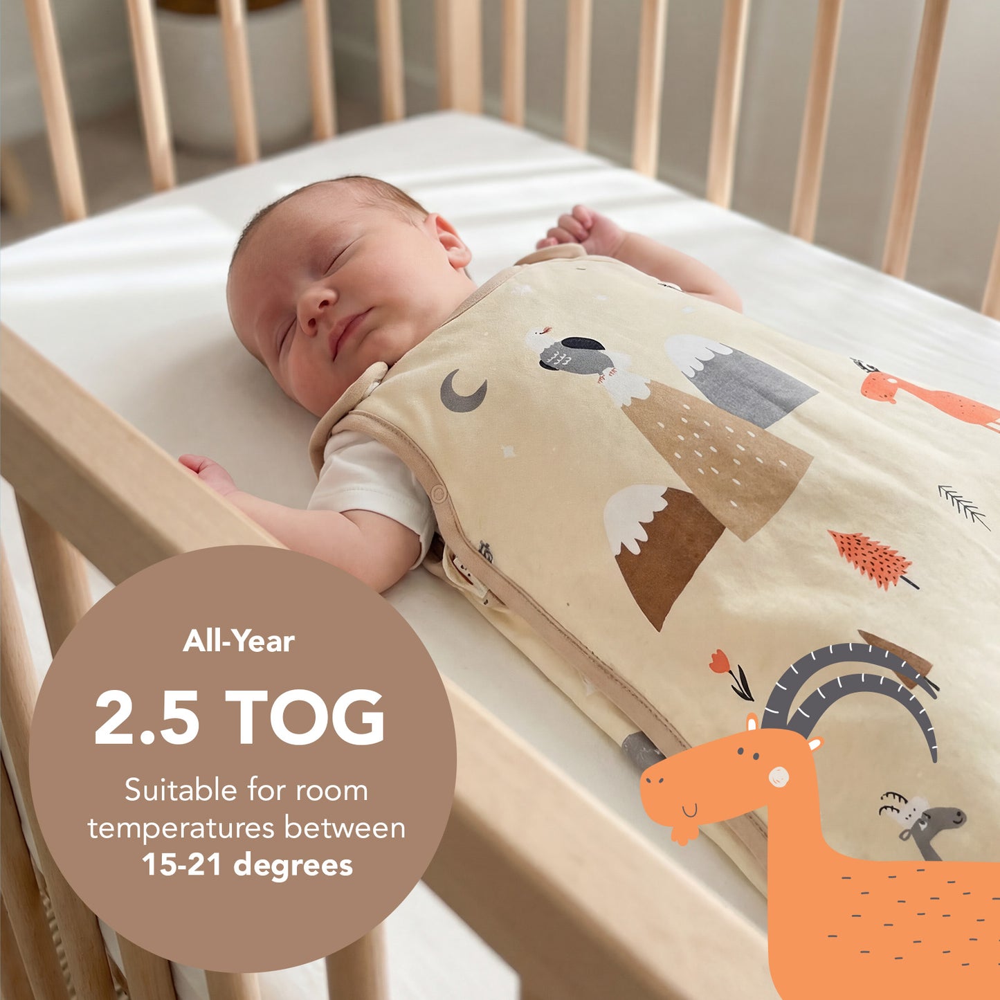 Baby Sleeping Bag - 2.5 TOG_Mountain Animals_TOG_1205