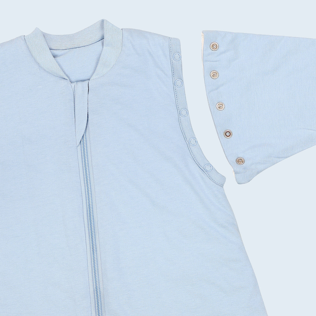 Sleeping Bag with Feet & Foldable Feet Covers - 3.5 TOG_Powder Blue_sleeve area_1209